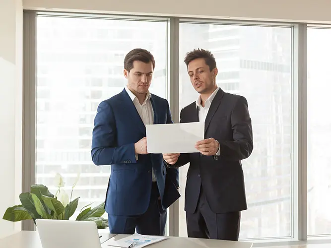 Property Manager talking to clients